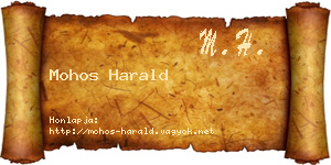Mohos Harald névjegykártya